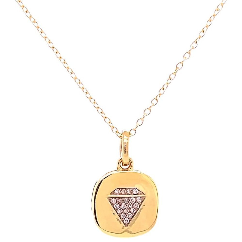 Rare Gem Girl Sterling Silver and Plated Charm Pendant with Chain